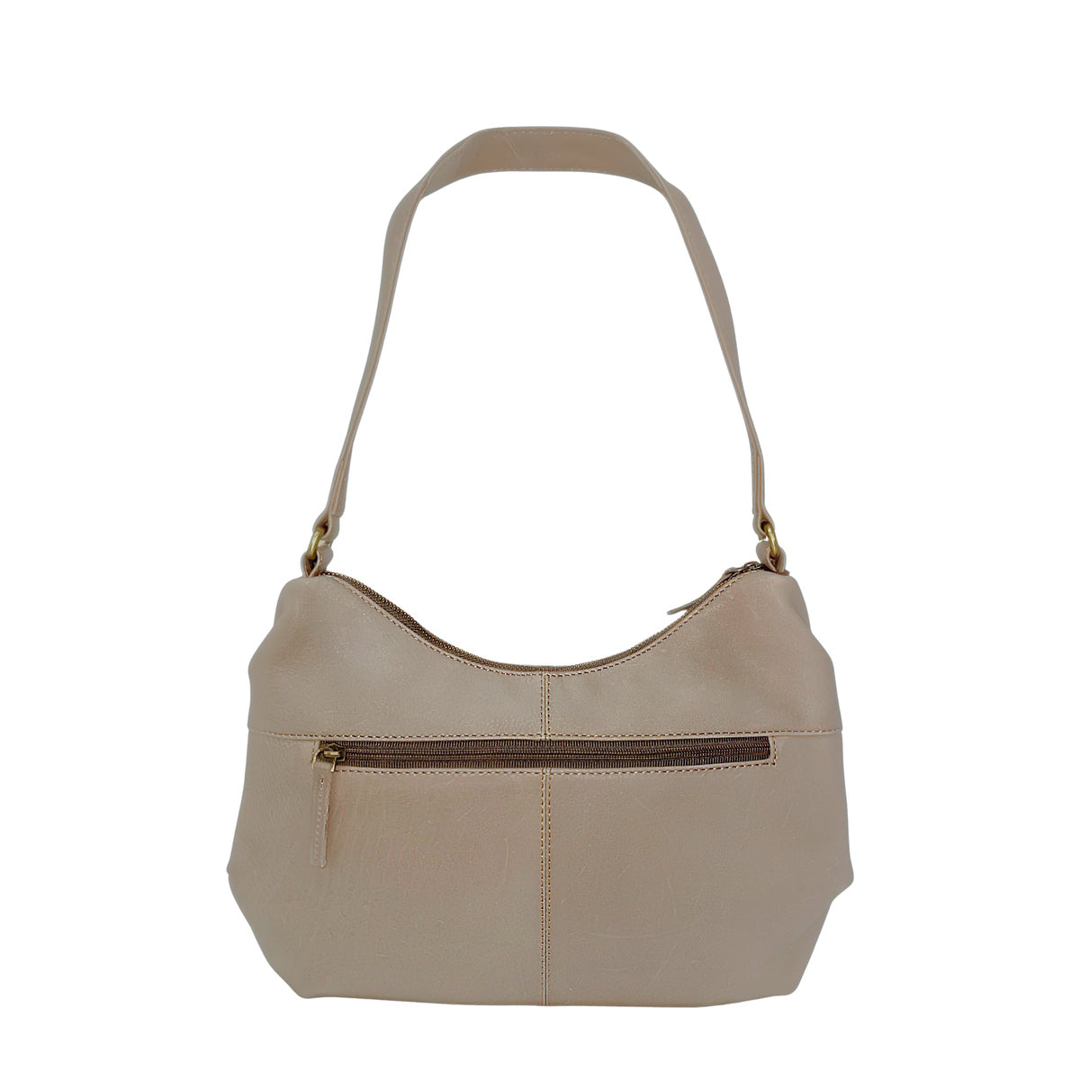 Gia Leather Curved Top Shoulder Bag Taupe view 2