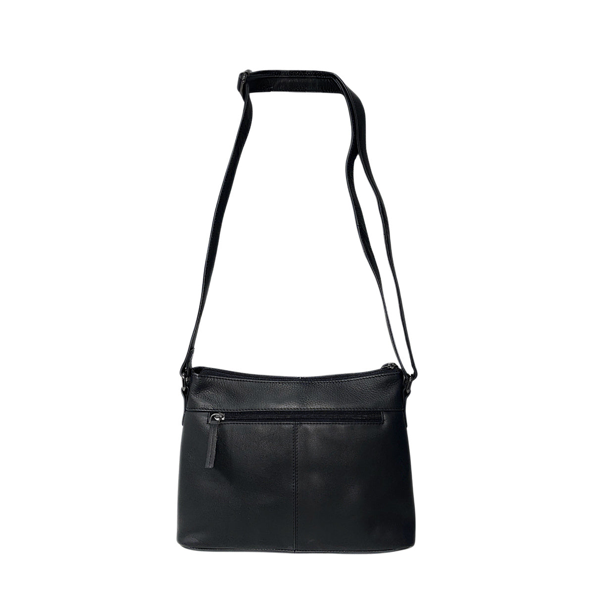 Gia Leather Fold Over Flap Bag Black view 2