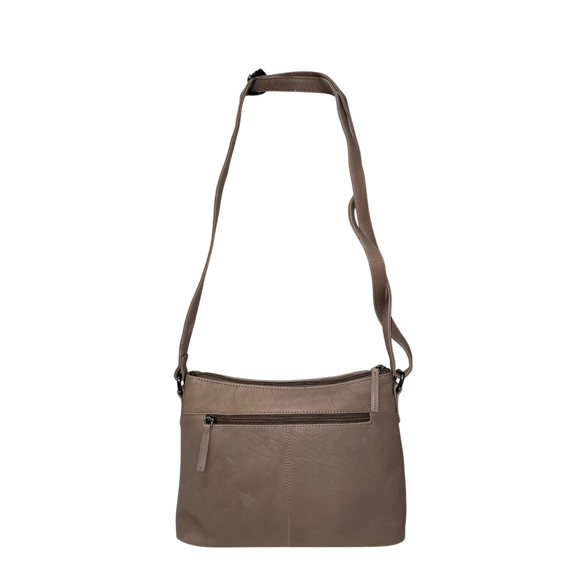 Gia Leather Fold Over Flap Bag Taupe view 2