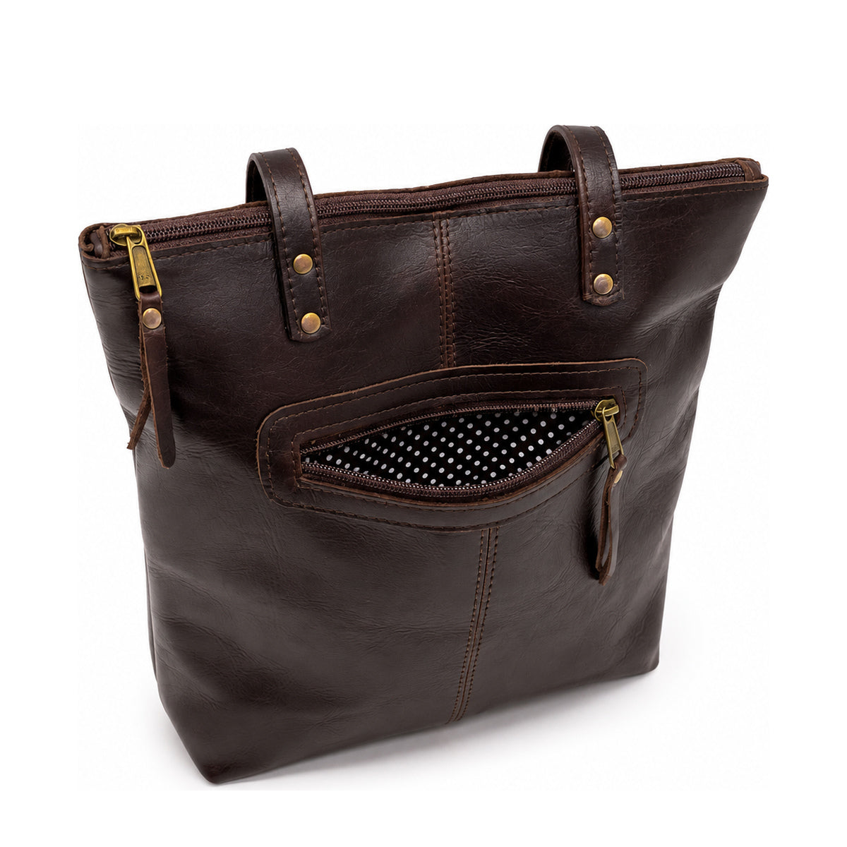Gia Leather Hannah Tote Bag Brown view 4
