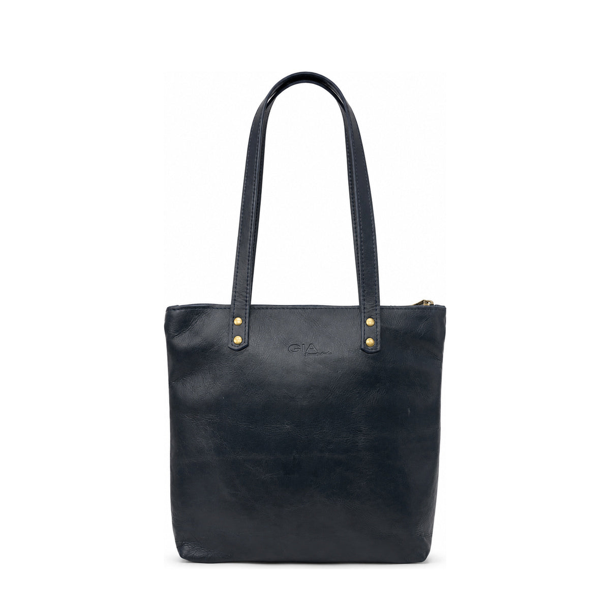 Gia Leather Hannah Tote Bag Navy view 1