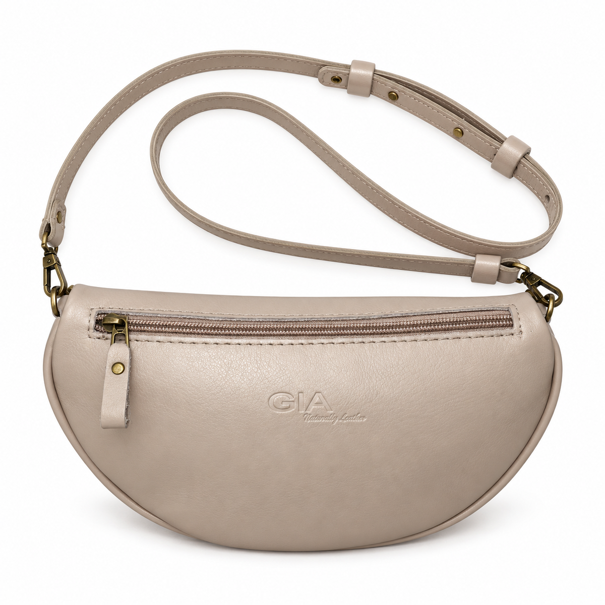 Gia Leather Moonbag - Taupe - hero view