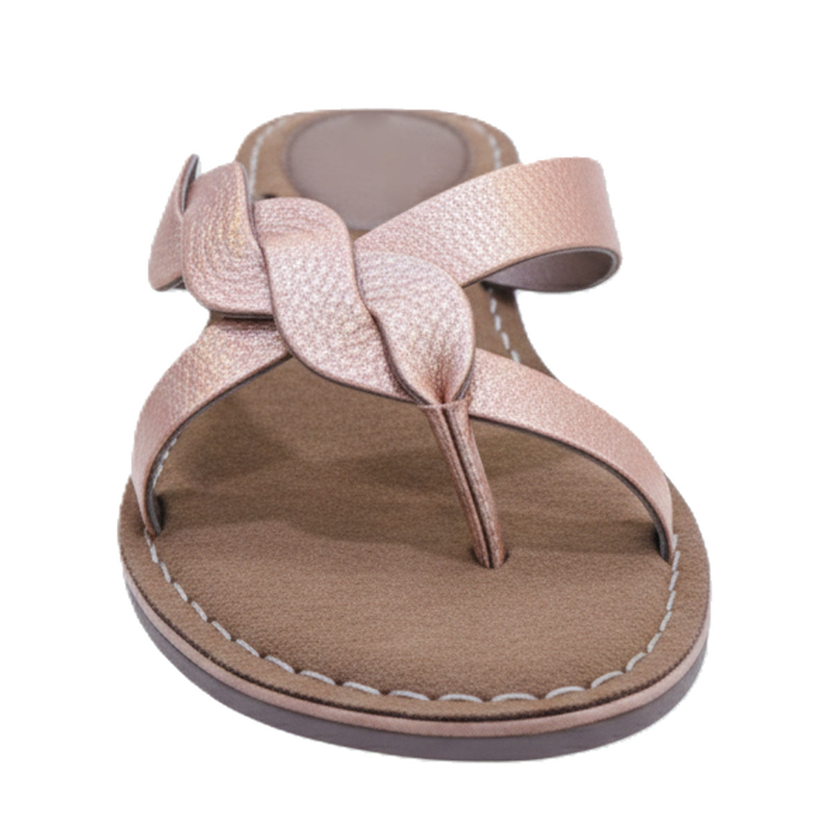 Gia Peach Metallic Twisted Slip-In - front view