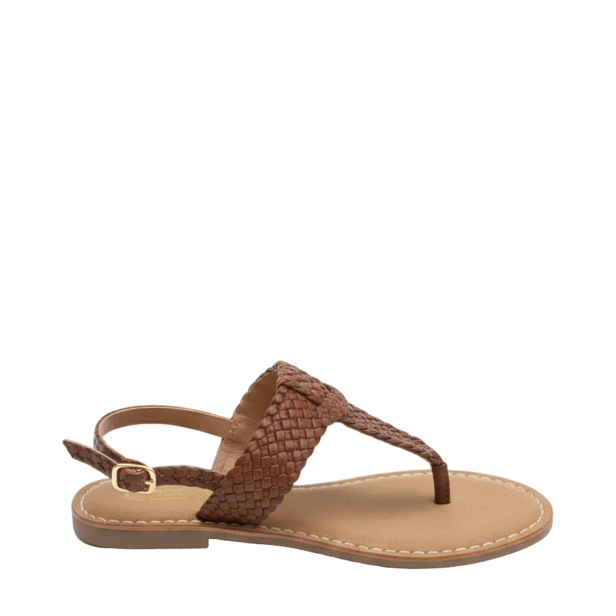 Gia Tan Leather Weave Slingback Sandal – right-facing side view