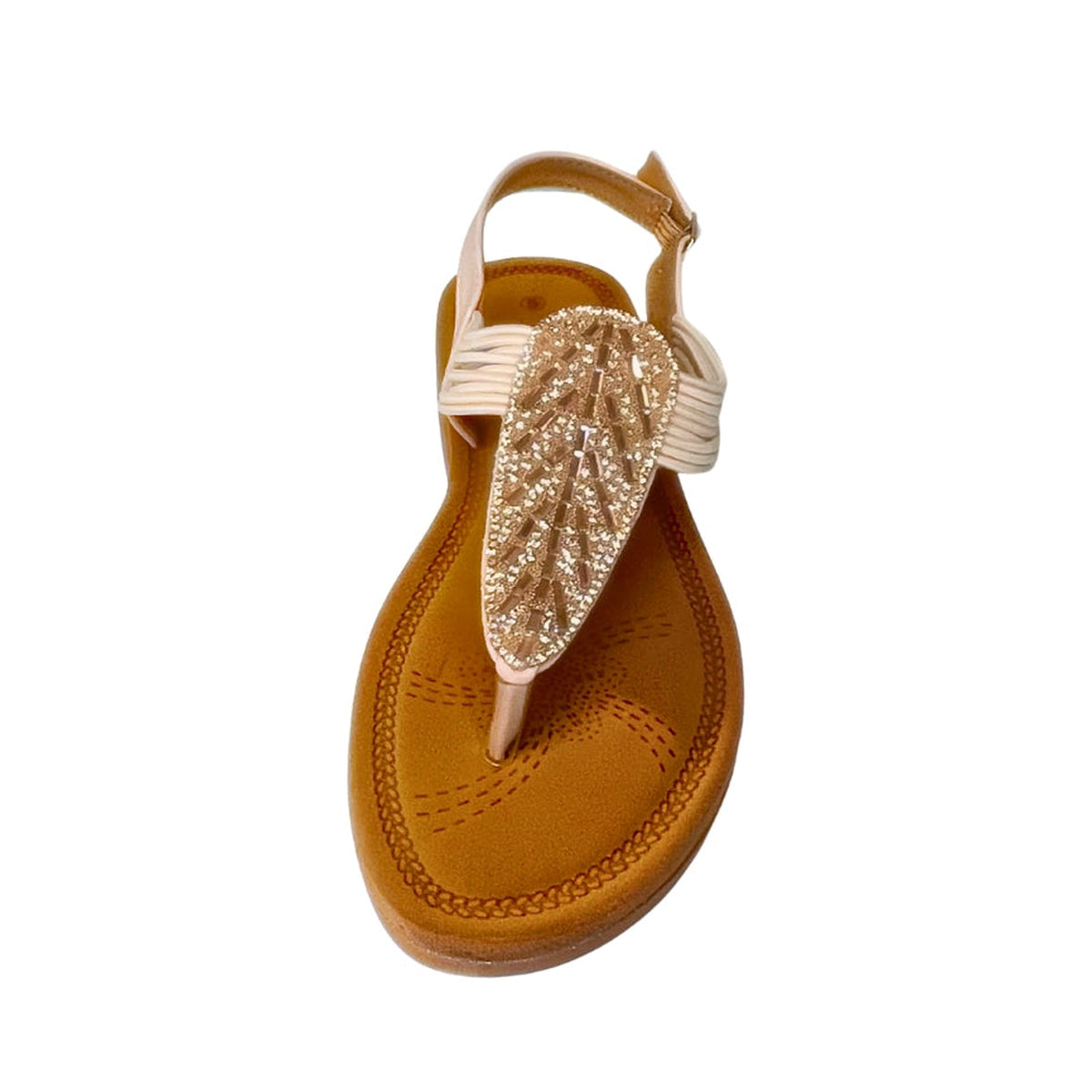 Footflex Mink Flatform Toe Thong Sequin Sandal – front view