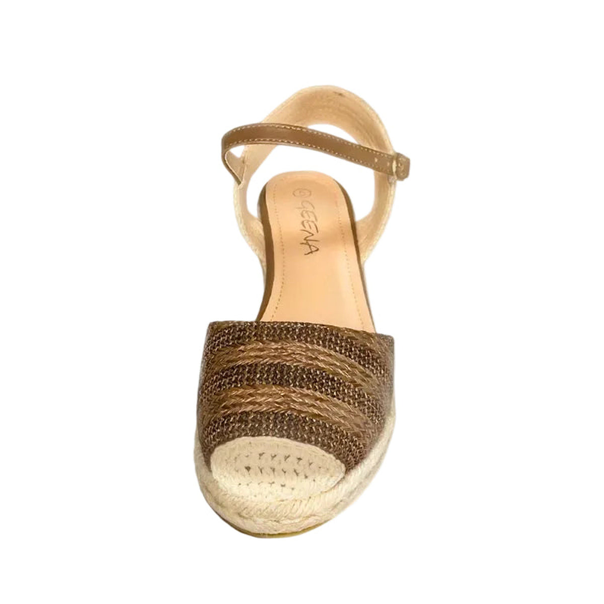 Geena Bronze Closed Toe Espadrille Wedge – front view