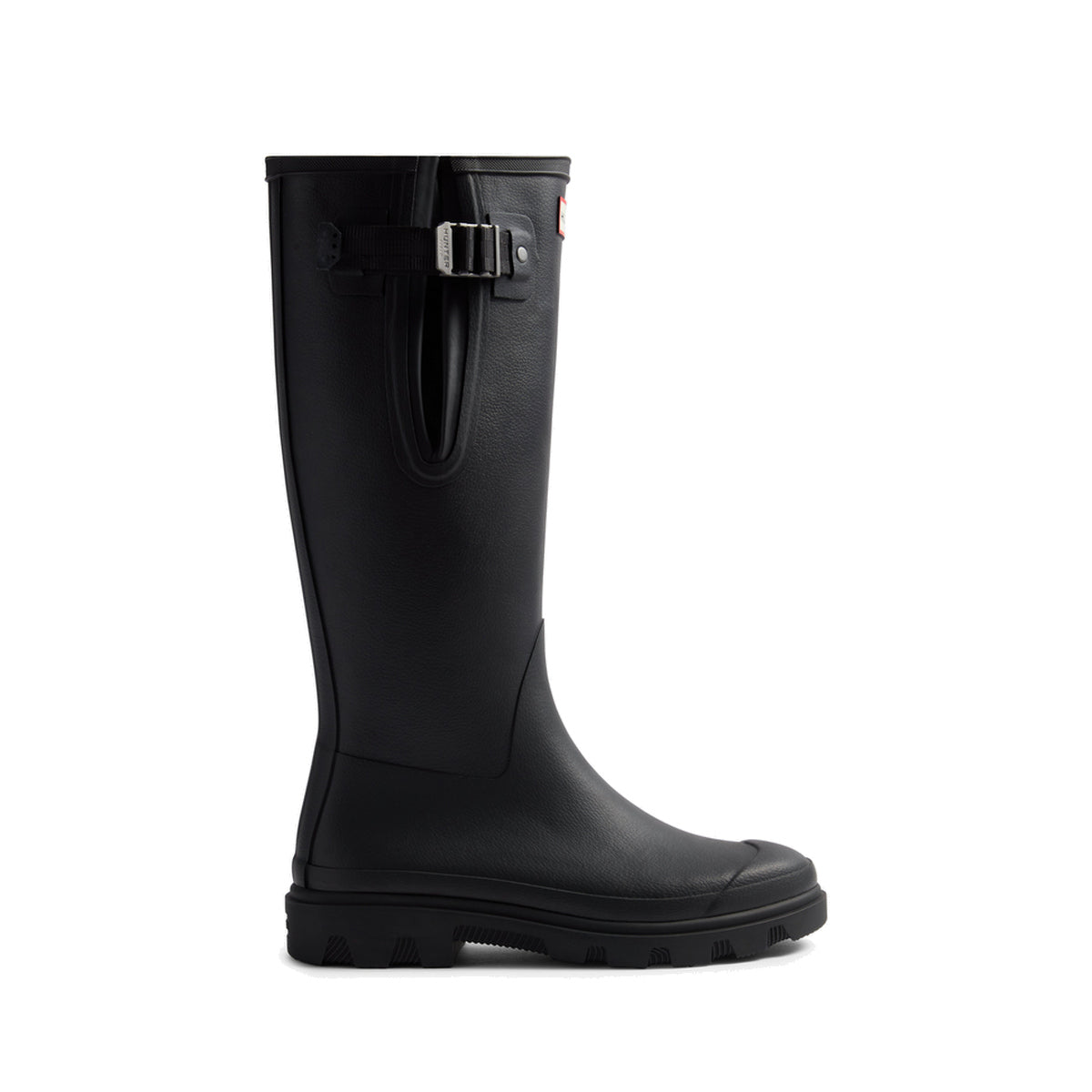 Hunter Downpour Field Adjustable Tall Wellington black waterproof rubber boot vegan 3