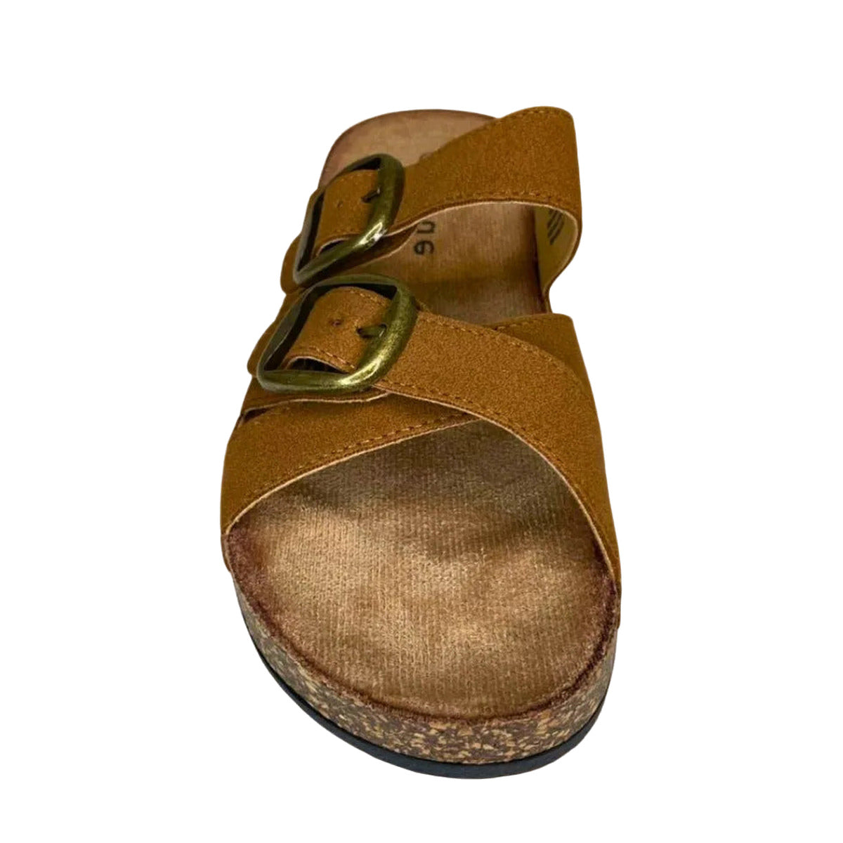 Queue Criss Cross Double Buckle Birkie - Khaki - front view
