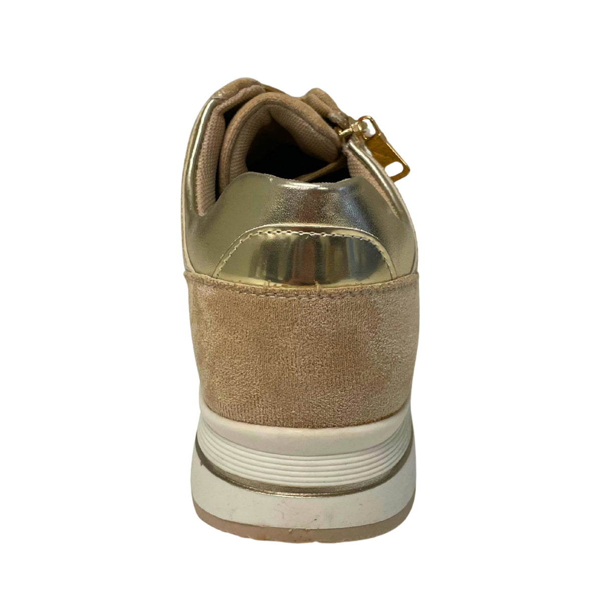 Detailed Lace Up Sneaker - Beige - rear view