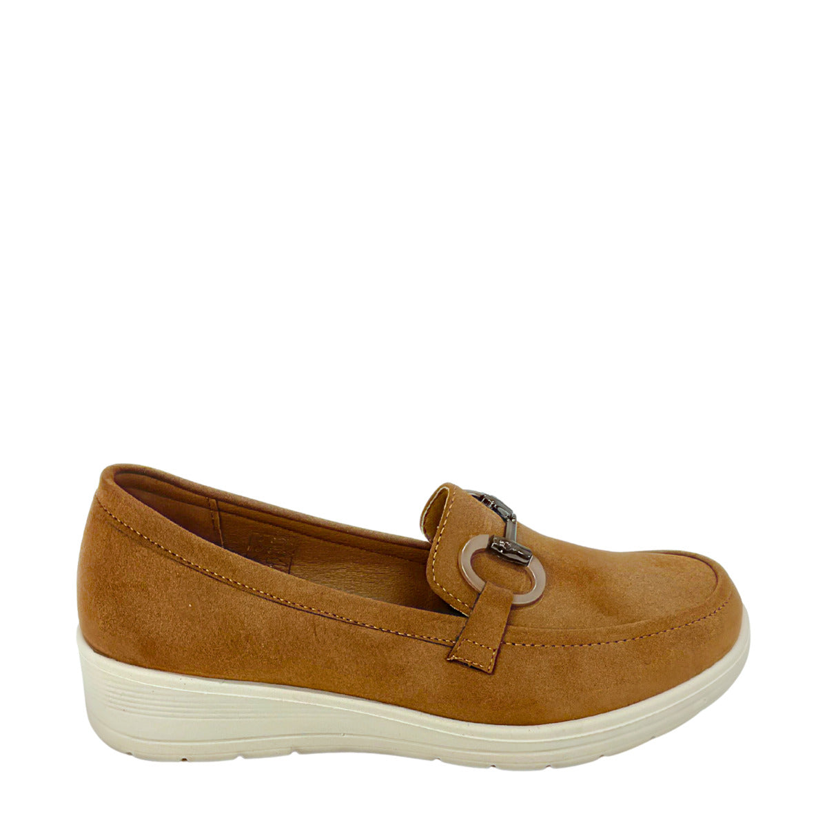 Savoy Comfort Wedge Loafer with Chain Detail, camel, view 1