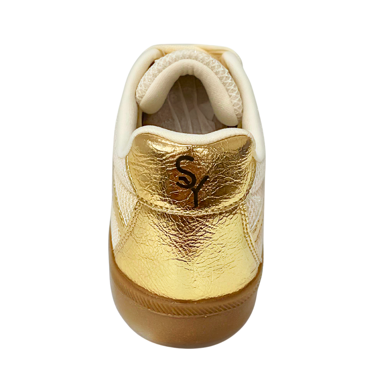 Savoy Retro Lace Up Sneaker Gold Metallic rear view