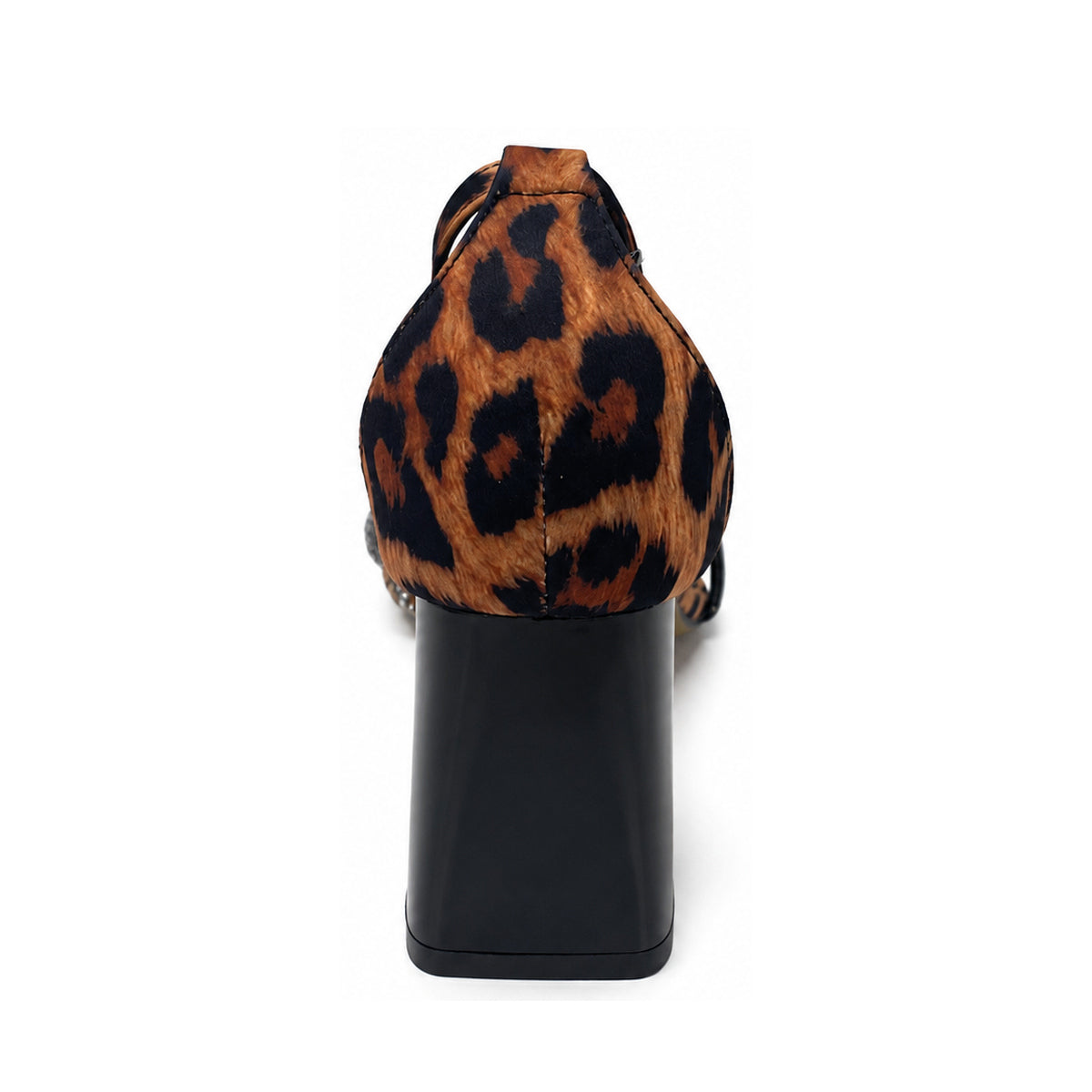 Wild Alice Glamour Block Heel - Leopard - rear view