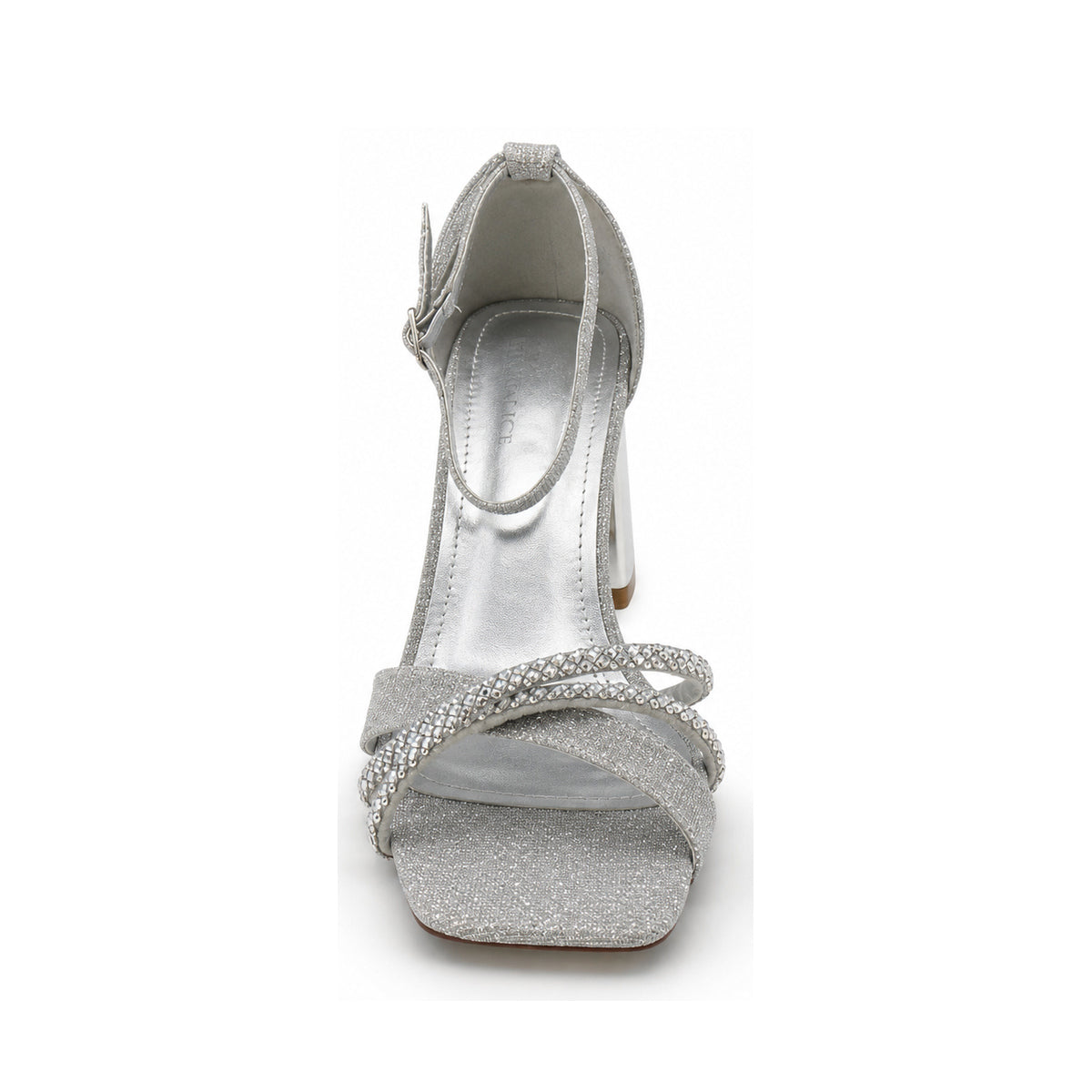 Wild Alice Glamour Block Heel - Silver - front view