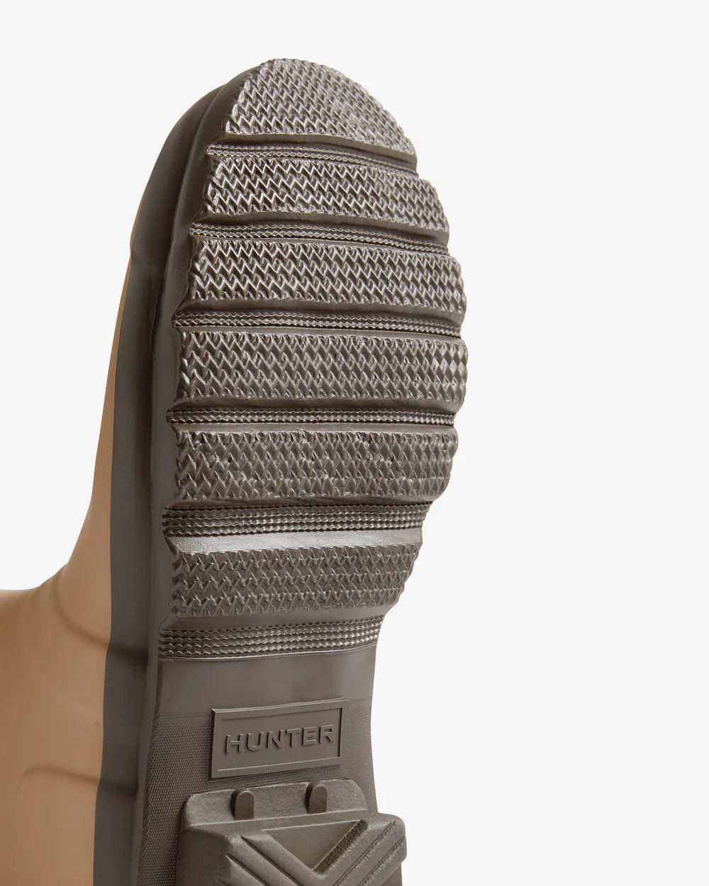 Hunter Original Tall Wellington Boot - Shore/Chocolate Brown (Beige) – detail shot