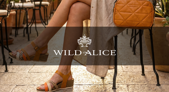 Wild Alice women’s sandals and handbag from Queue Shoes