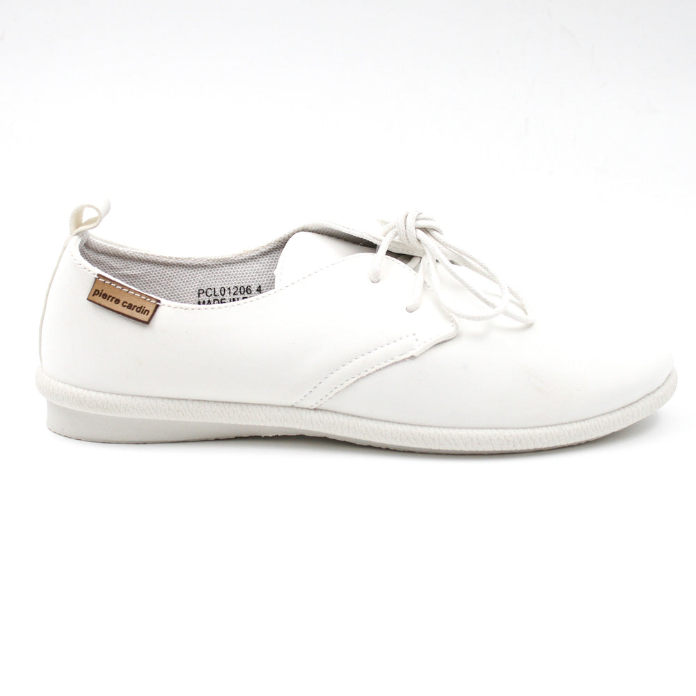 Pierre Cardin Riviera Lace Up Flats - White