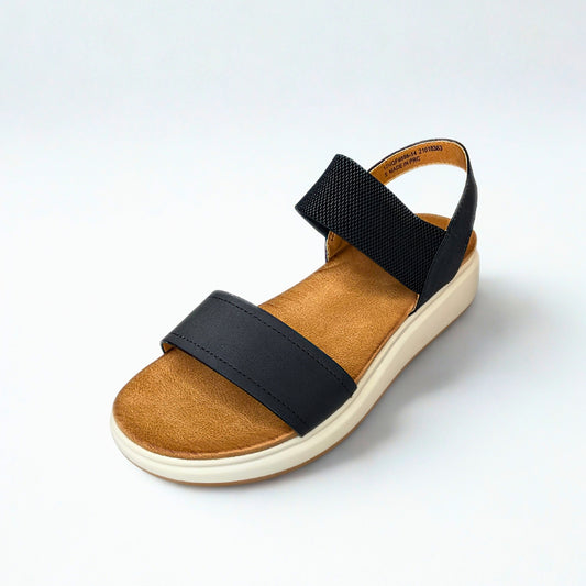 Queue black DOUBLE STRAP flatform sandal