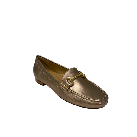 Gia Leather Horsebit Loafer - Silver