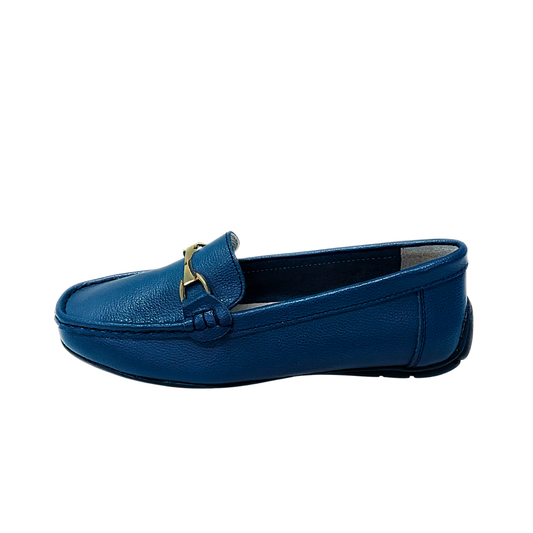 Geena Moccasin With Gold Detail - Navy