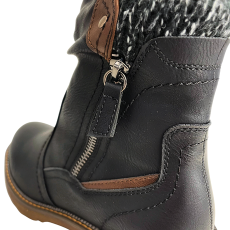 Savoy Mid-Ankle Boots with Stitched Panels - Black – product image 5