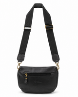 Gia Leather Lia Moon Bag - Black