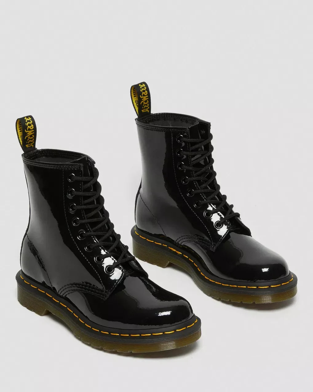 Dr Martens 1460 Patent Leather Lace Up Boots - Black