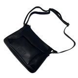 Gia Leather Fold Over Flap Bag - Black