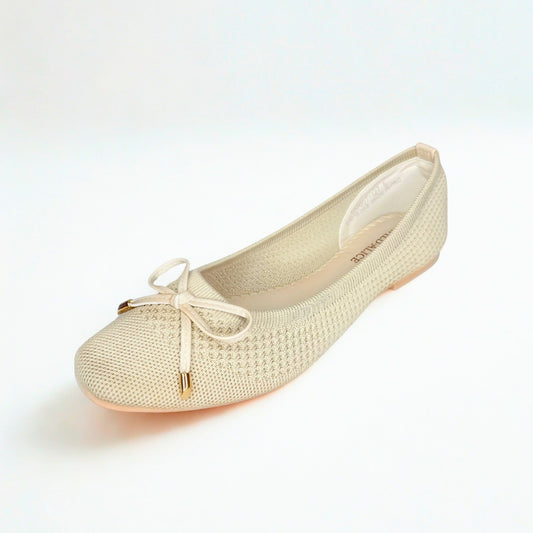 Wild Alice beige FABRIC BOW pump