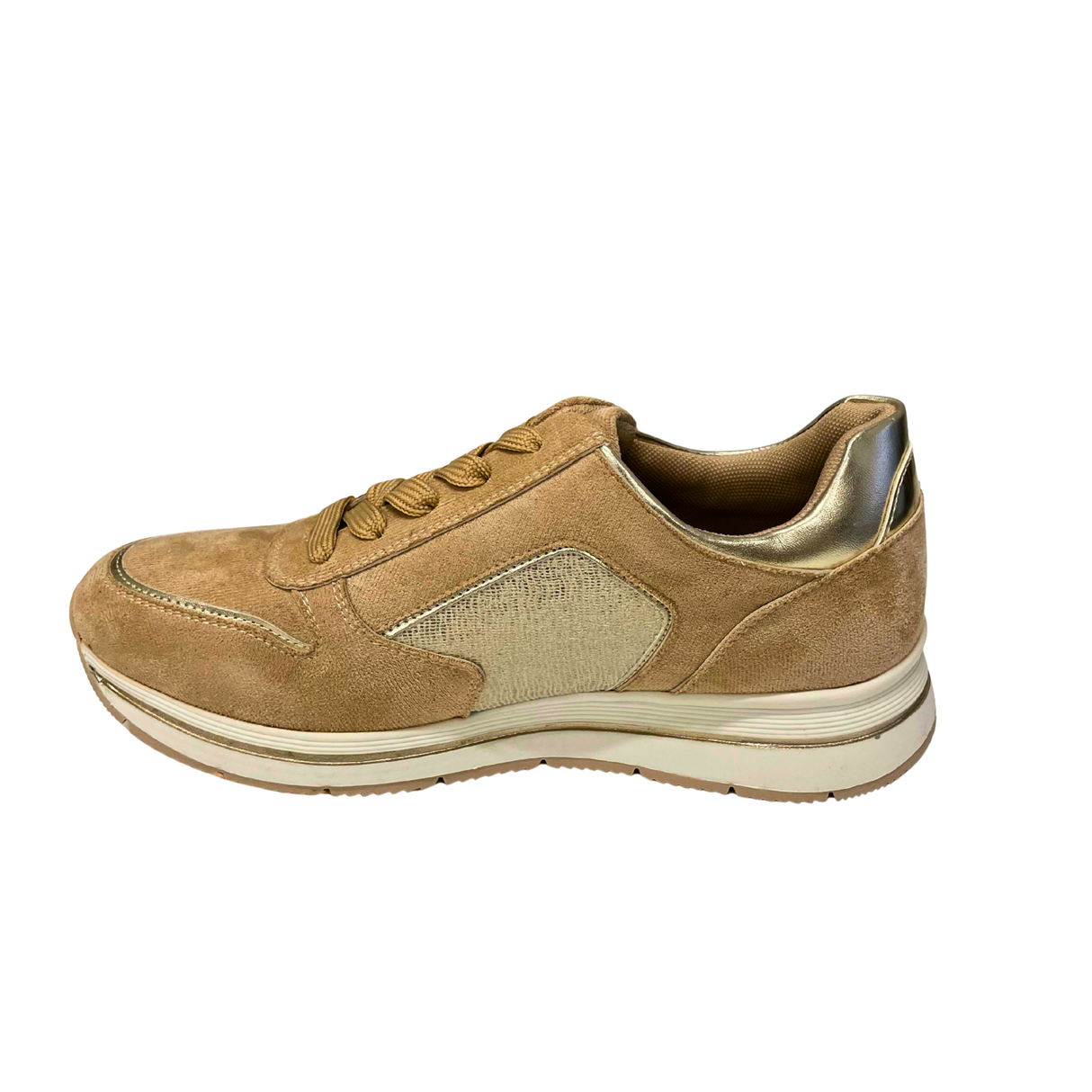 Detailed Lace Up Sneaker - Beige