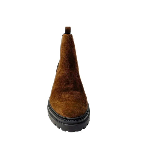 Gia Suede Leather Chunky Chelsea Boot - Chocolate