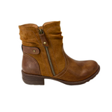 Savoy Combo Ankle Boots with Side Zip Detail - Tan – product image 1