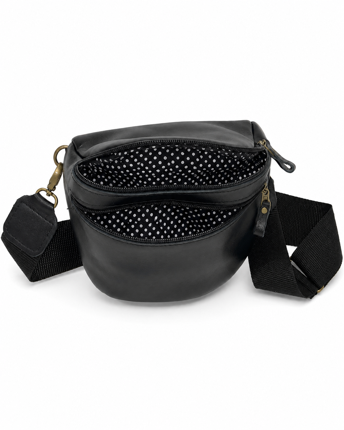 Gia Leather Lia Moon Bag - Black