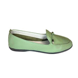 Gia Green Leather Comfort Moccasin – side view