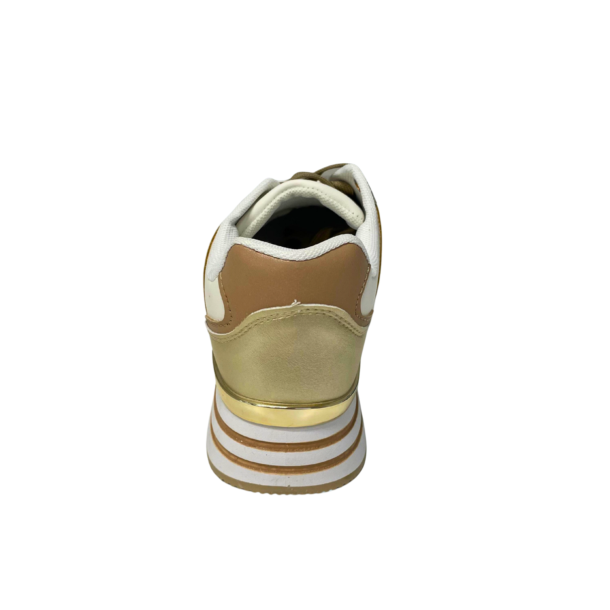 Platform Lace Up Sneaker - Gold