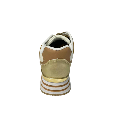 Platform Lace Up Sneaker - Gold
