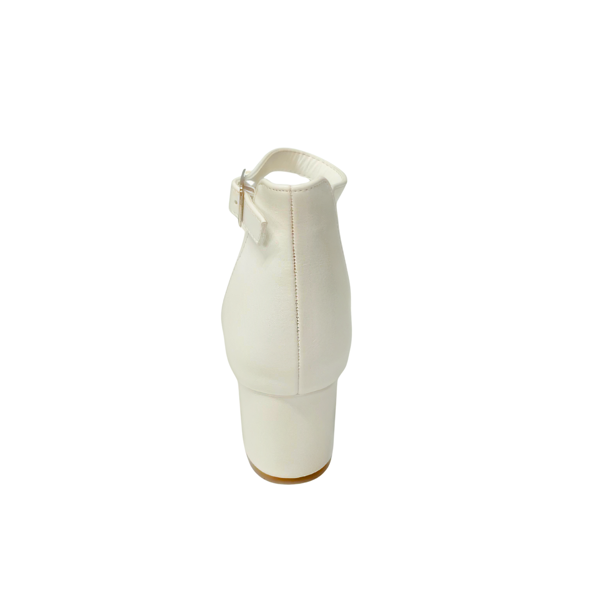 Orbit Pointed Toe Block Heel - White