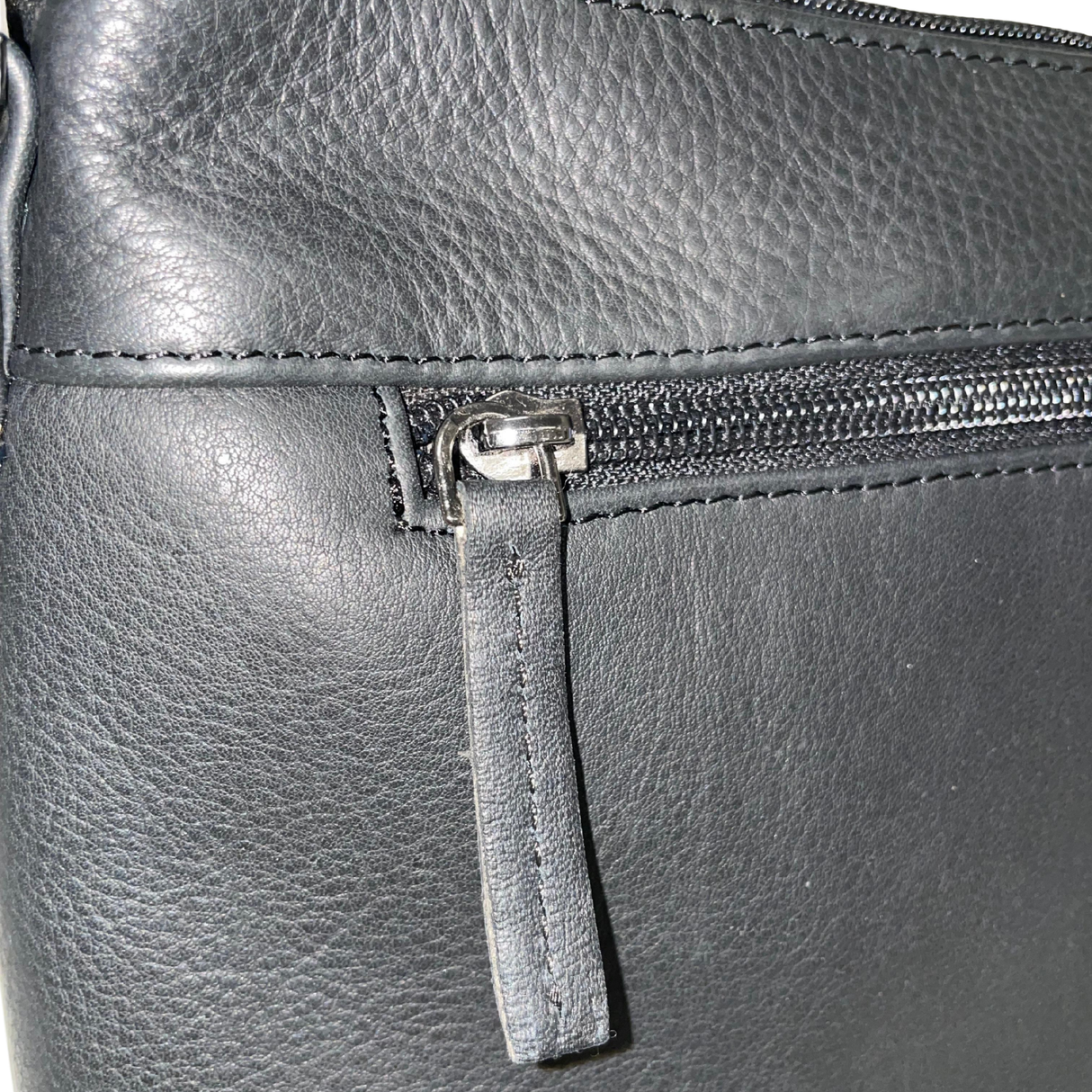 Gia Leather Fold Over Flap Bag - Black