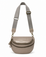 Gia Leather Lia Moon Bag - Pewter