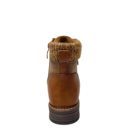 Savoy Padded Collar Lace Up Ankle Boot - Camel