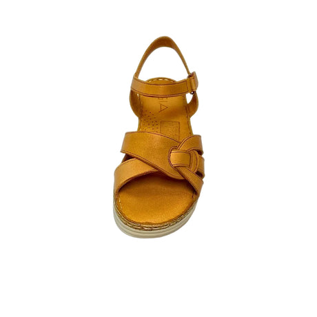 Gia Coconut Intertwined Flatform Sandal – front view
