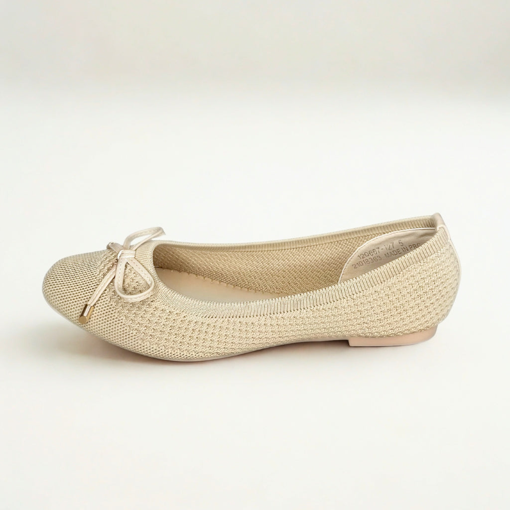 Wild Alice beige FABRIC BOW pump