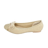 Wild Alice Beige Fabric Bow Pump – side view