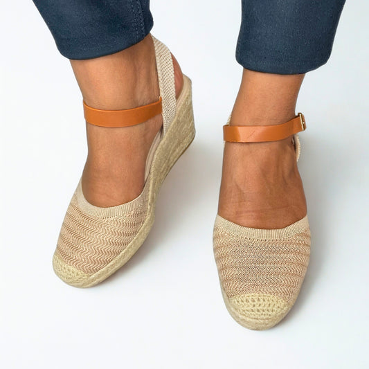 Queue beige WOVEN espadrille wedge