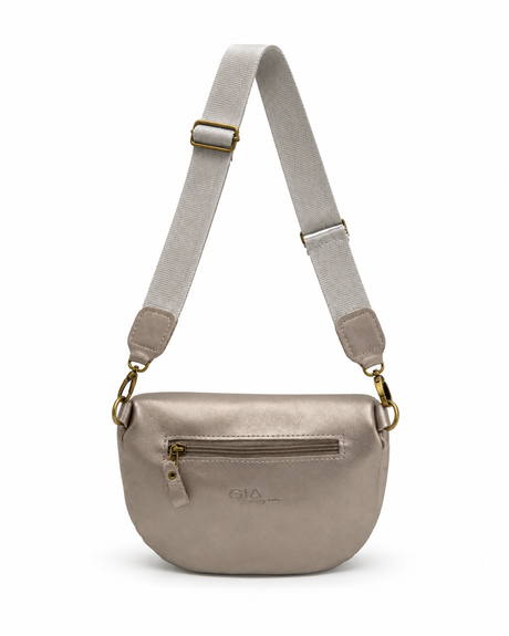 Gia Leather Lia Moon Bag - Pewter