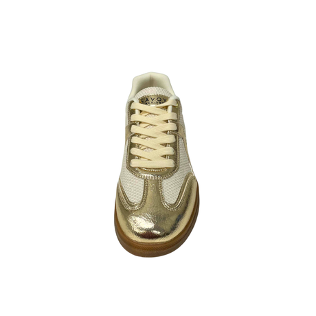 Savoy Retro Lace Up Sneaker - Gold Metallic