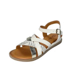 Gia Cream & Gold Leather Criss-cross Ankle Strap Sandal – product image 1