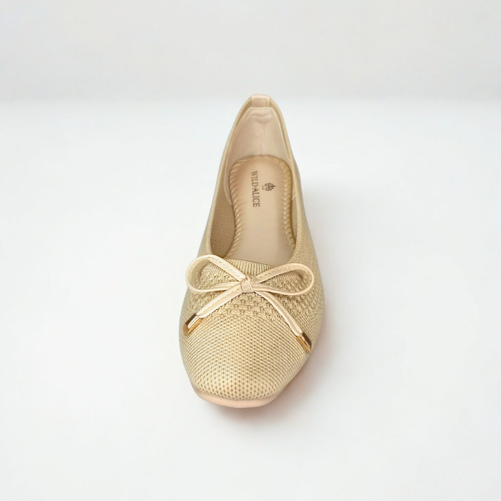 Wild Alice beige FABRIC BOW pump