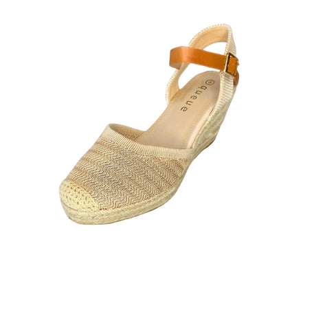 Queue Beige Woven Espadrille Wedge – product image 1