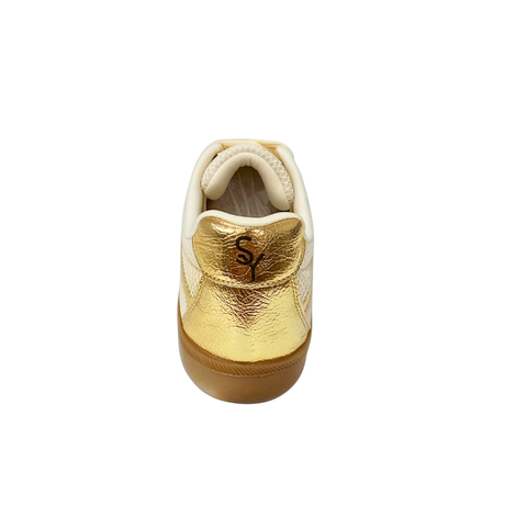 Savoy Retro Lace Up Sneaker - Gold Metallic