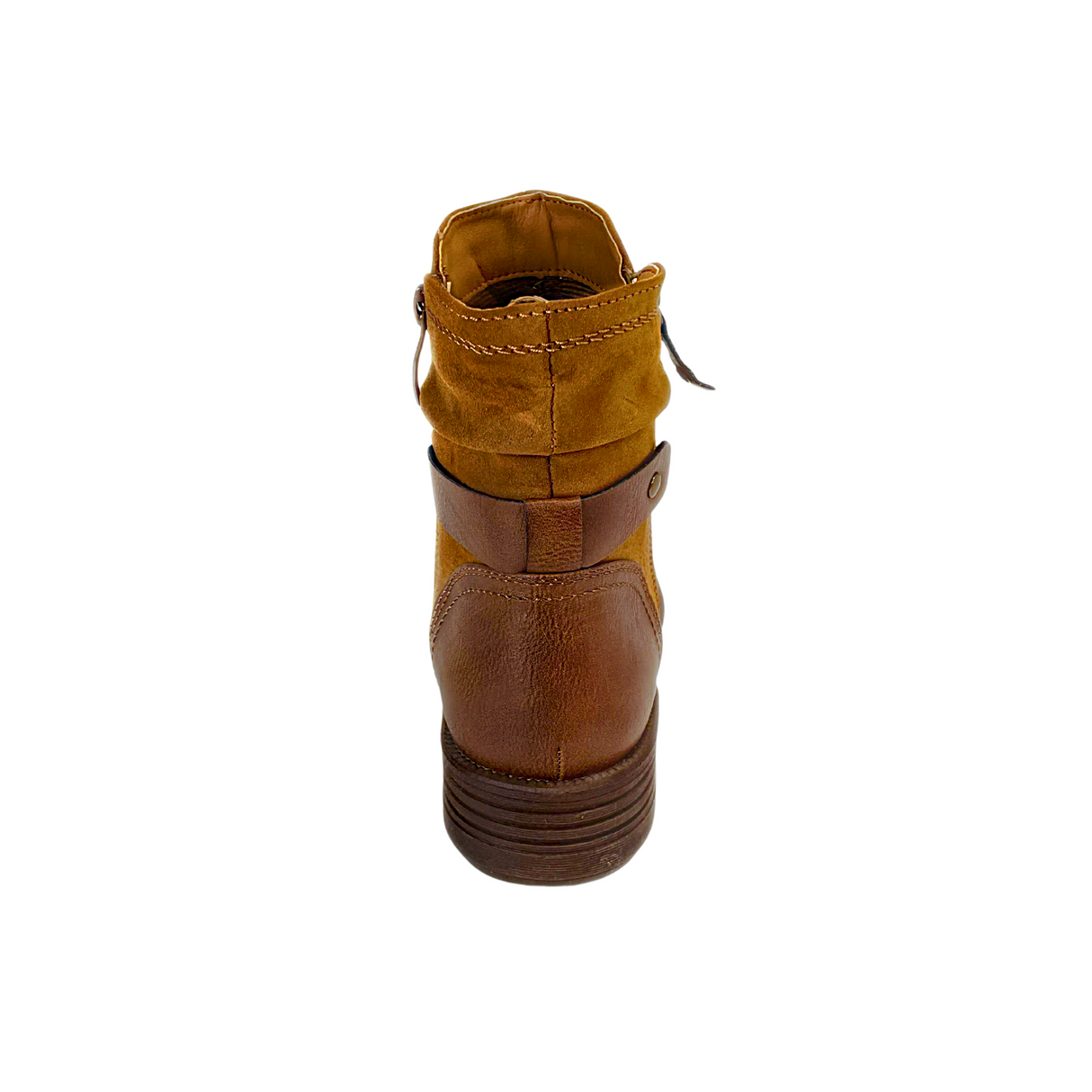 Savoy Combo Ankle Boots with Side Zip Detail - Tan – detail shot
